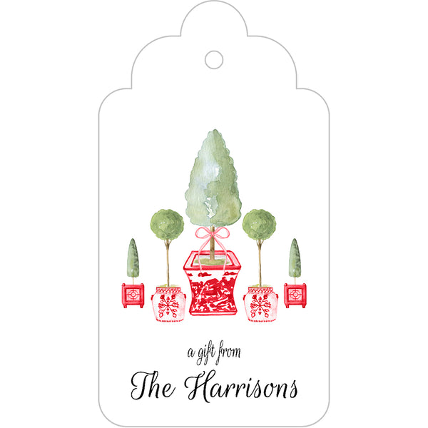 Red Topiary Gift Tags