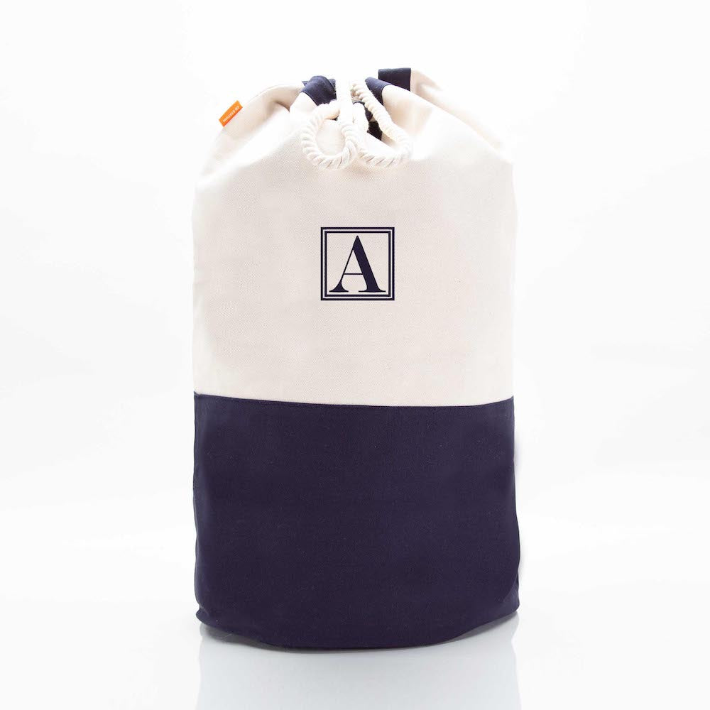 Monogram Laundry Duffel Bag, Custom Canvas Hamper