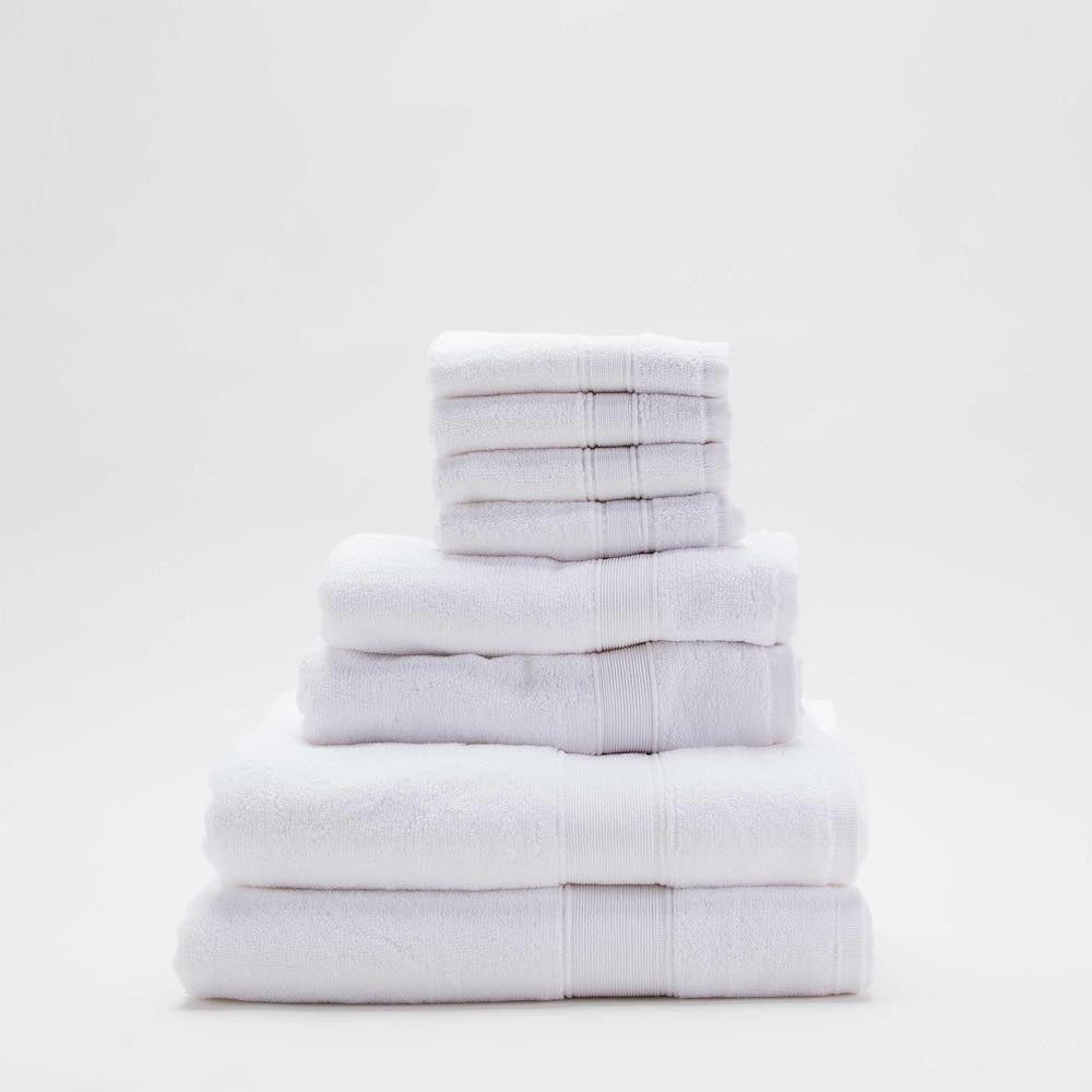 Luxury Cotton Monogrammed 8 Piece Towel Set - 5 Colors Available