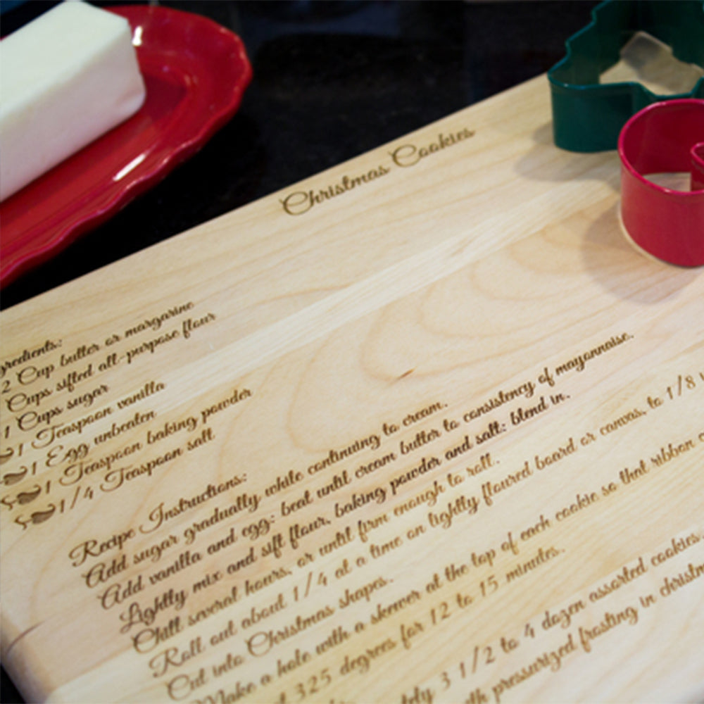 Engraved Bamboo Recipe Board
