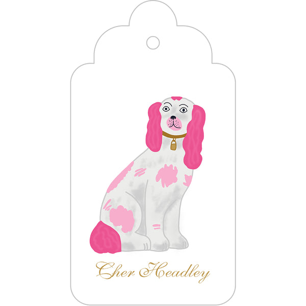 Pink Staffordshire Dog Gift Tags