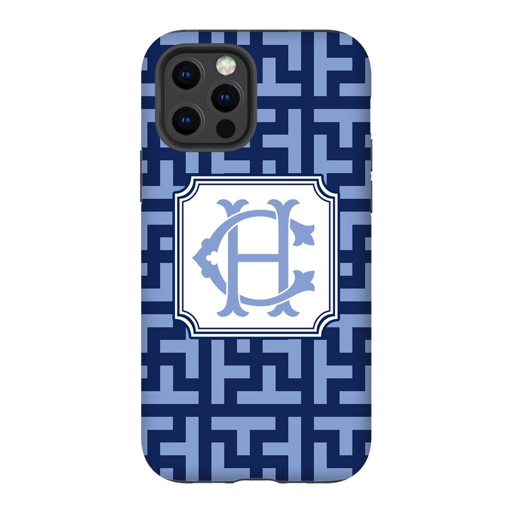 Cornflower Navy Graphic Tile Phone Case