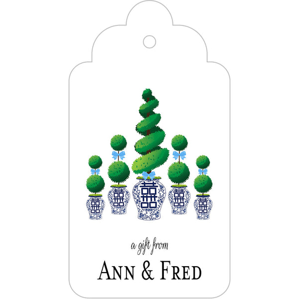 Blue Topiary Gift Tags
