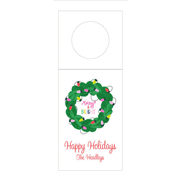 Christmas Lights Wreath Bottle Tag