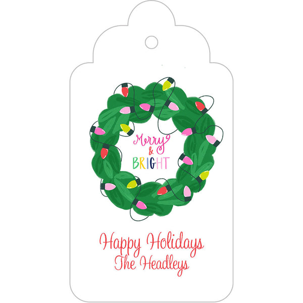 Christmas Lights Wreath Gift Tags