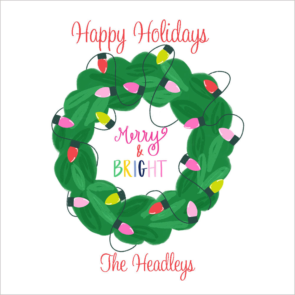 Christmas Lights Wreath Stickers