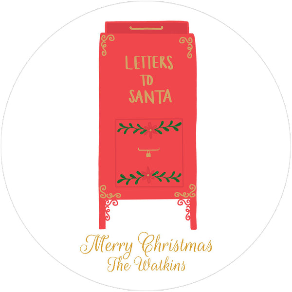 Letters to Santa Round Stickers