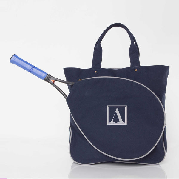 Navy & Gray Custom Tennis Tote