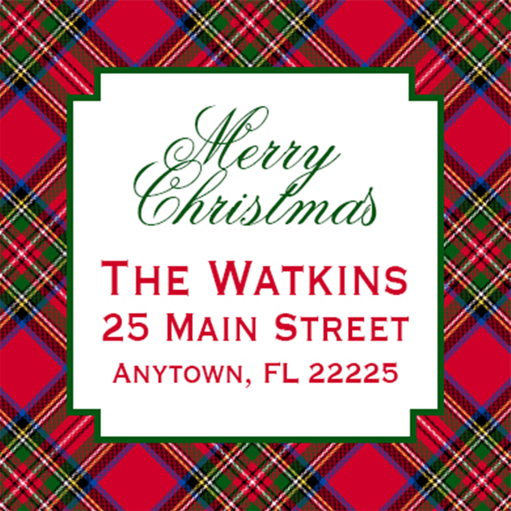 Red Plaid Address Stickers