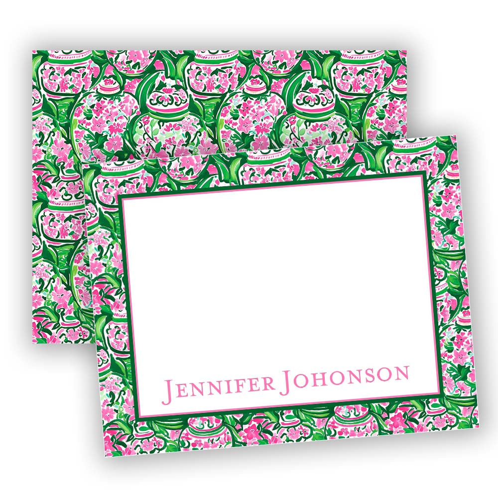 Pink Ginger Jar Note Cards