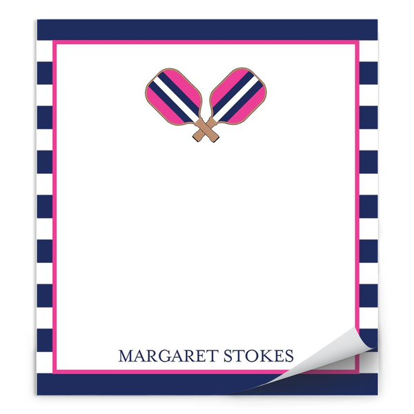 Navy & Pink Pickleball Note Pad