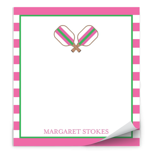 Pink & Green Pickleball Note Pad