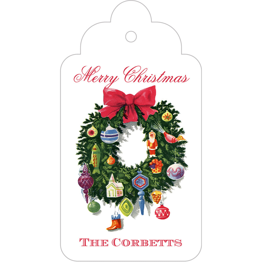 Holiday Ornament Wreath Gift Tags