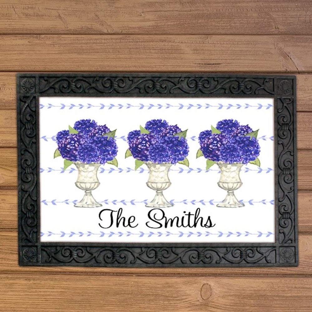 Blue Hydrangea Door Mat