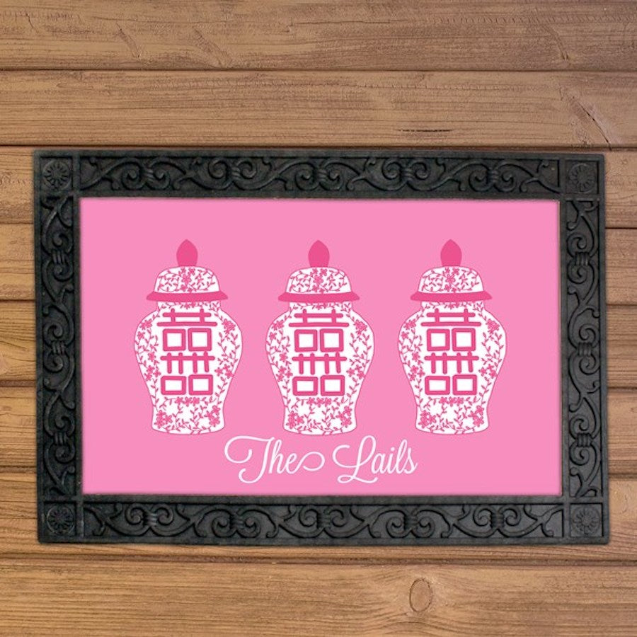 Pink Ginger Jar Door Mat