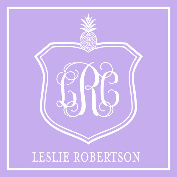 Pineapple Crest Monogram Sticker