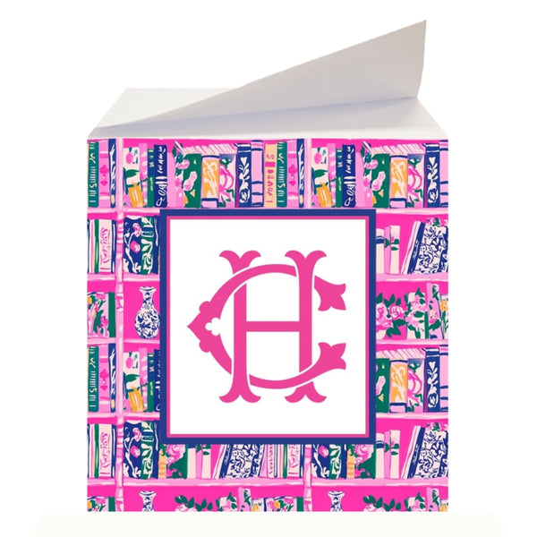 Pink Book Lovers Sticky Memo Note Cube