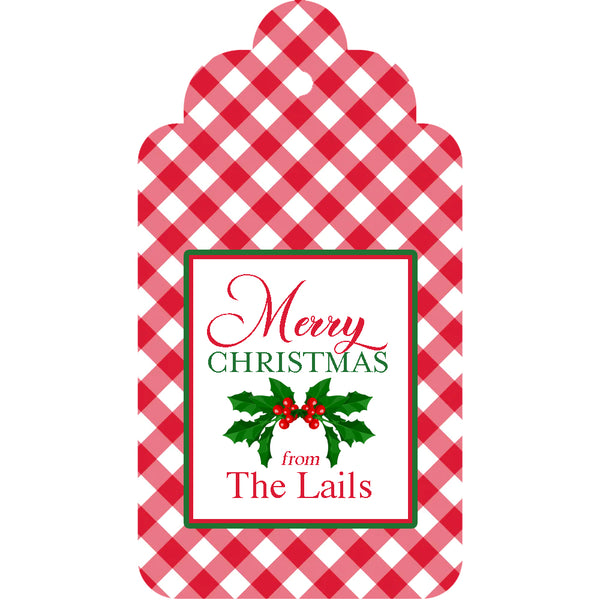 Red Gingham Holiday Gift Tags