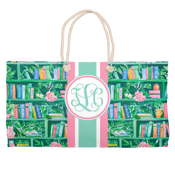 Green Book Lovers Monogram Tote