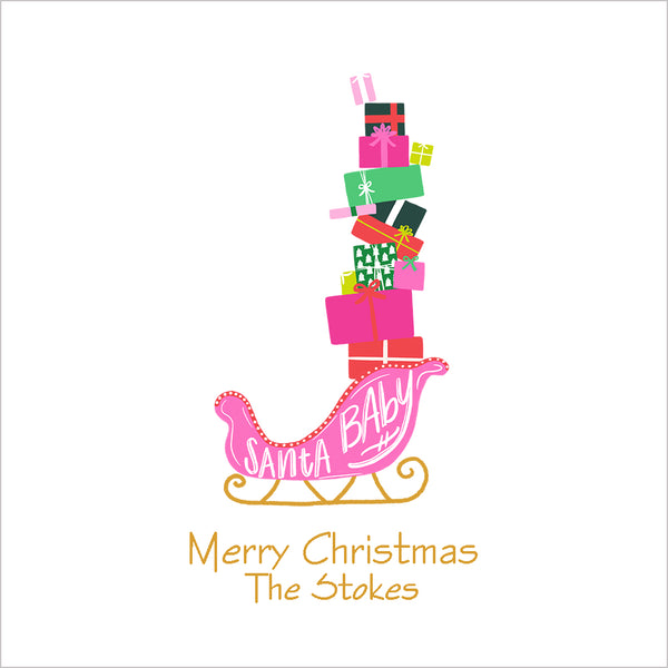 Santa Baby Sleigh Stickers