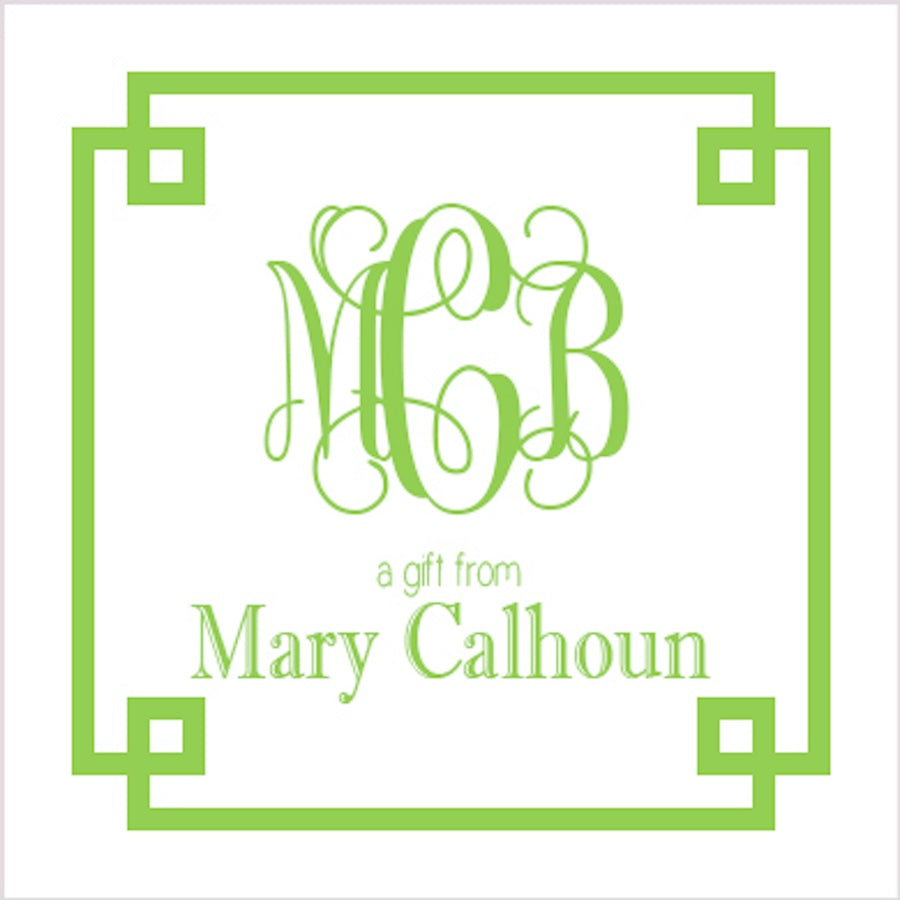 Square Monogram Gift Stickers - Choose your Color