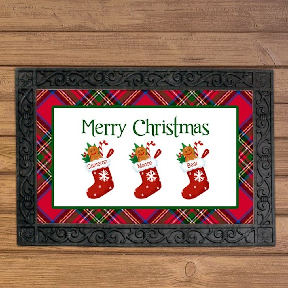 Christmas Stockings Door Mat