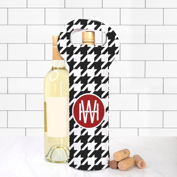 Houndstooth Wine Tote - Choose Colors