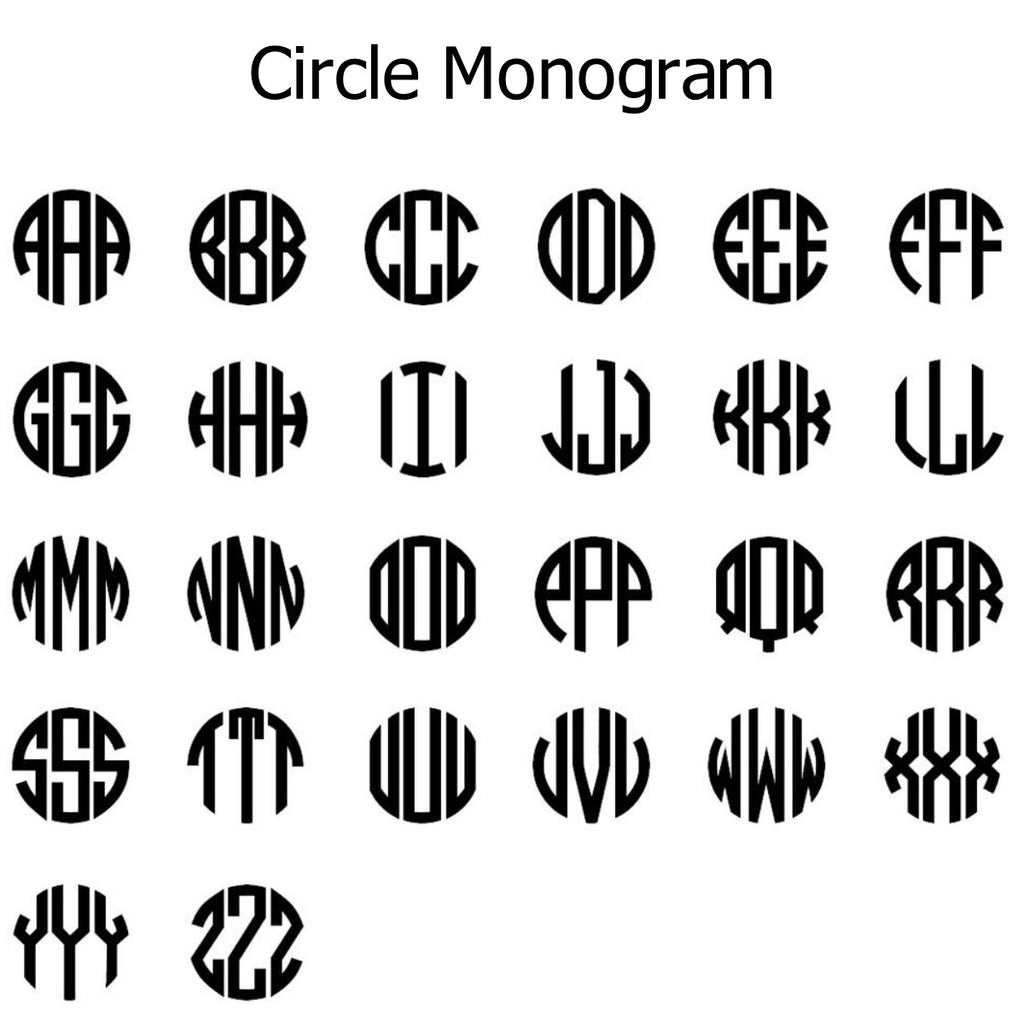 Round Initial Caps Monogram Stamp