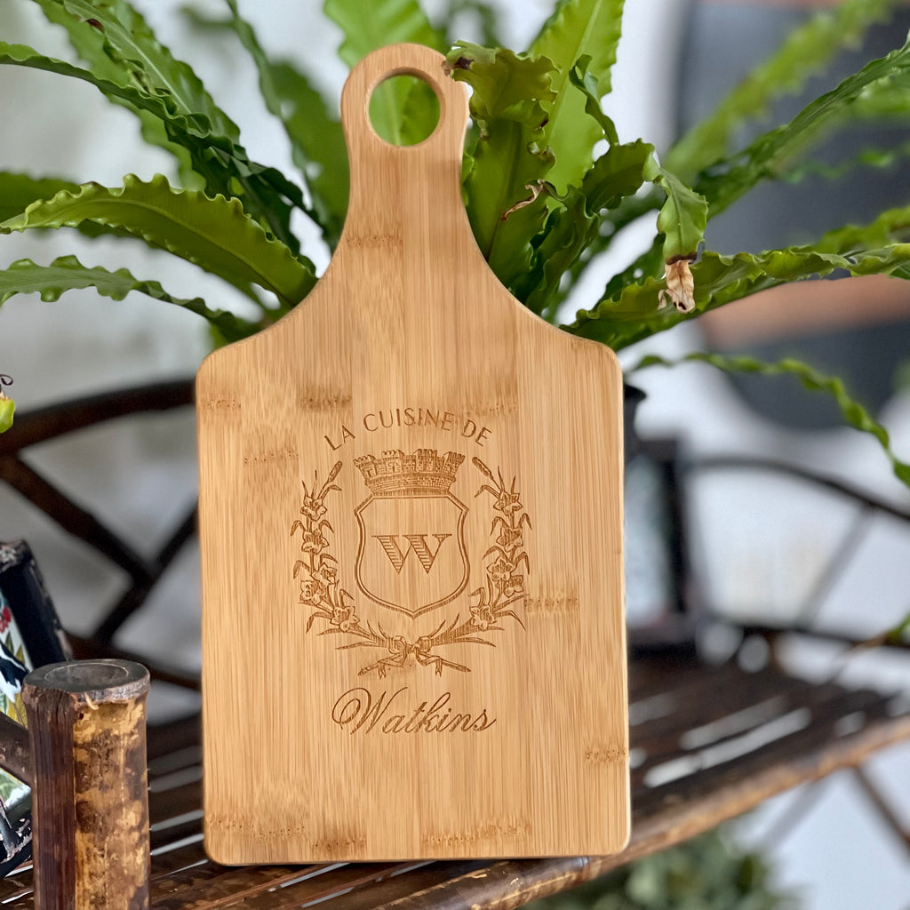 Personalized Bamboo Cutting Board, Custom Engraved Cheese Board