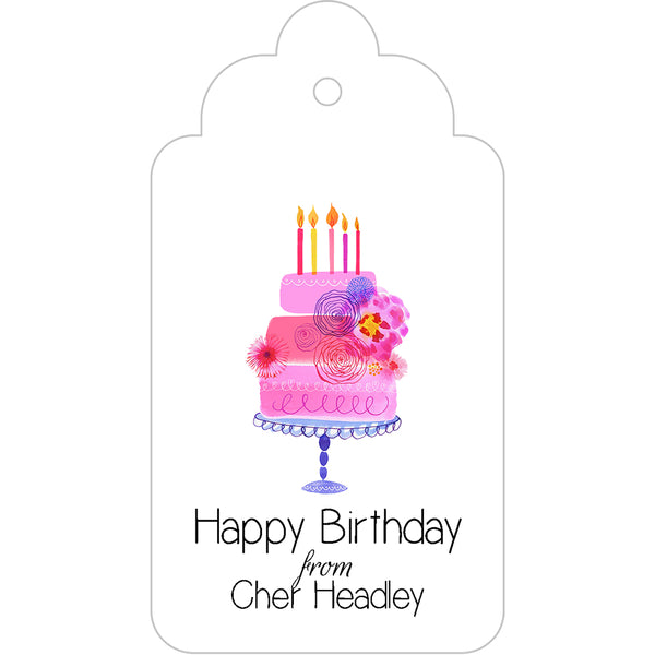 Happy Birthday Cake Gift Tags