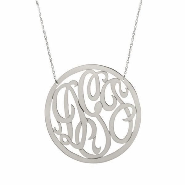 Chelsea Handcut Rimmed Monogram Necklace