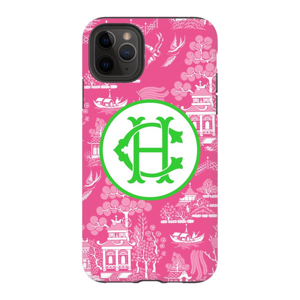 Pink Chinoiserie Phone Case - Choose Accent Color