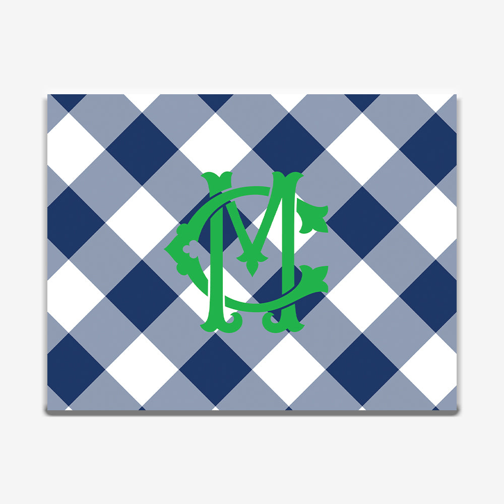 Navy Gingham Note Cards