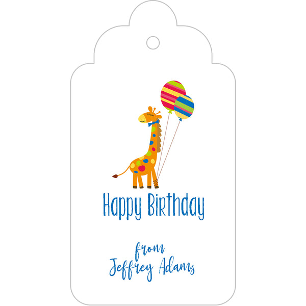 Happy Birthday Giraffe Gift Tags