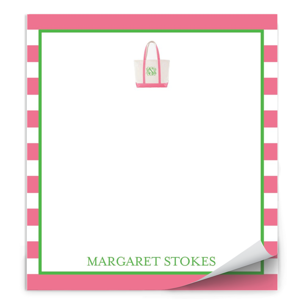 Pink Boat Tote Note Pad