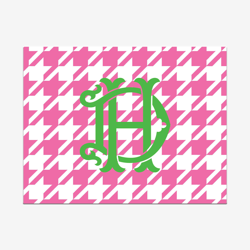 Pink Houndstooth Note Cards