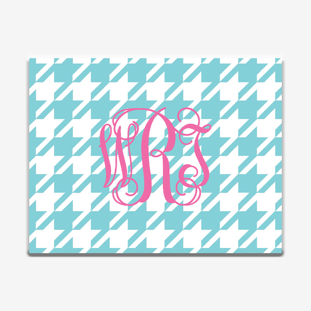 Turquoise Houndstooth Note Cards