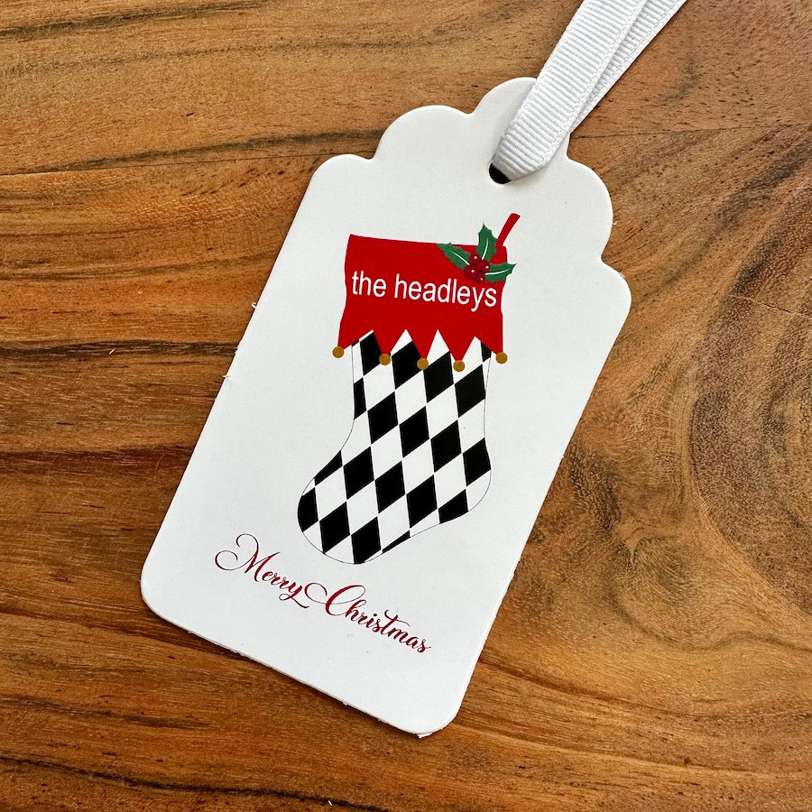 Harlequin Stocking Gift Tags