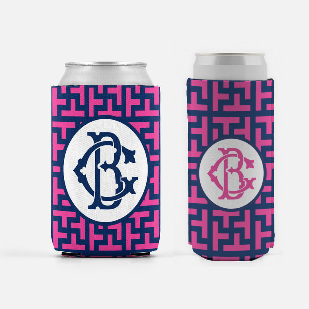 Pink & Navy Graphic Tile Can Wrap