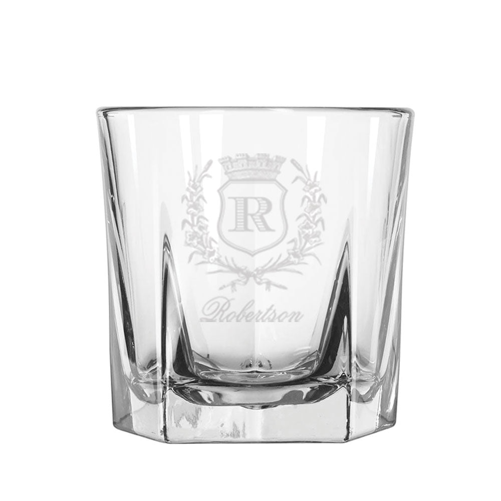 Personalized Rocks Glasses with Frosted Etched Bottom (Set of 2)