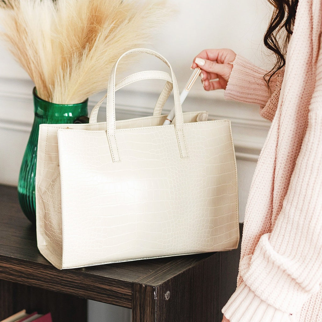 White Cow Leather Shoulder Bag | Handbag Genuine Crocodile Skin - Fashion  Designer - Aliexpress
